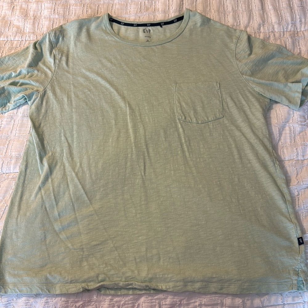 NWT Mens Gap Crew Neck With Slub Pocket Gossamer Green T Shirt Size XL